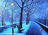 Winter Canvas Paintings - Winter At Riverside